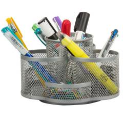 Callas 360 Degree Rotating Pen Stand Desk Sorter Silver, LD-01-189-25