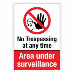 Safety Sign Store No Trespassing at Any Time Sign Board, PS318-A4V-01