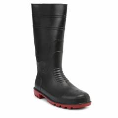 Mangla Goldyear Steel Toe Black & Red Safety Gumboots, Size: 5