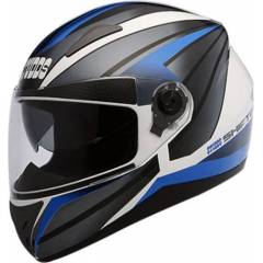 Studds Shifter Blue White Full Face Helmet, Size (Large, 580 mm)