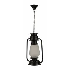 Glow Fixtures Black Glass Pendant Diva Hanging Lantern, HF048SGD-REG