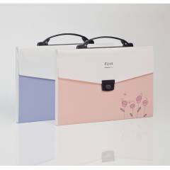 Callas Flora Expanding File with Handle 13 Sections Pack of 2, Pink & Purple