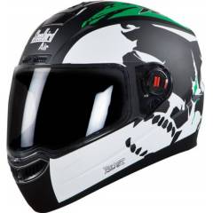 Steelbird SBA-1 Beast Matt Black Green Helmet, Size (Large, 600mm)