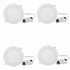 Riflection 8W Warm White Round LED Slim Panel Light (Pack of 4)