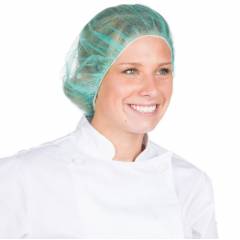 Vivanshi 16 Inch Green Disposable Bouffant Caps (Pack of 10)
