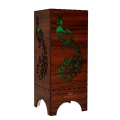 Dizionzrio DTBLPKBR Green Handicrafts Wooden Look Hand Made Night Table Lamp
