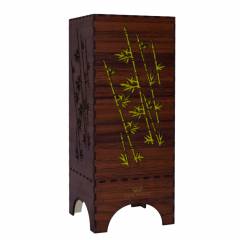 Dizionzrio DTBLBBR Yellow Handicrafts Wooden Look Hand Made Night Table Lamp