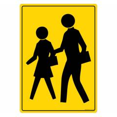 Safety Sign Store Pedestrian Crossing-Graphic Sign Board, FS127-A4PC-01