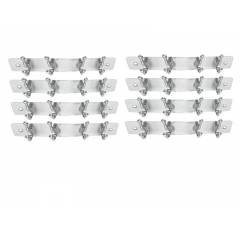 SmartShophar 8 Inch 4 Legs Stainless Steel Silver Simply Wall Hook (Pack of 8), 54619-SHKS-SL08-P8