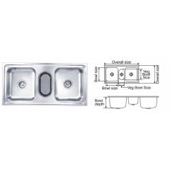 Nirali Galaxy Anti Scratch Finish Kitchen Sink, Size: 1040x510 mm