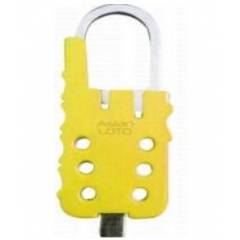 Asian Loto ALC-MLTH-Y Multipurpose Metallic Lockout Hasp in Yellow Colour with Identifiable Label