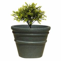 Fox B 15 Inch Round Grey German Polymer Planter, BR 1518-G