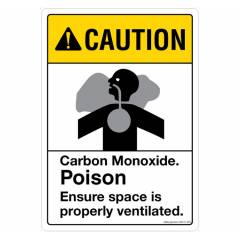 Safety Sign Store Caution: Carbon-Monoxide Sign Board, SS121-A4V-01