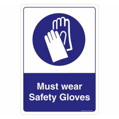 Safety Sign Store Must Wear Safety Gloves Sign Board, SS508-A3V-01