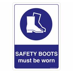 Safety Sign Store Safety Boots must be Worn Sign Board, SS507-A3PC-01