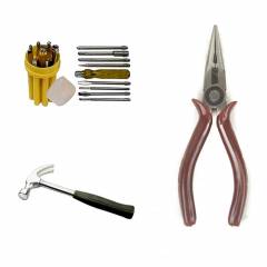 I-Tools Hammer with Nose Plier and 8 Pieces Screw Driver Set with line Tester (Pack of 3)