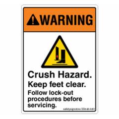 Safety Sign Store Danger: Crush Hazard Sign Board, SS646-A7AL-01, (Pack of 10)