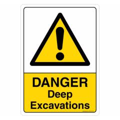 Safety Sign Store Danger: Deep Excavation Sign Board, SS224-A3V-01