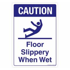 Safety Sign Store Caution: Floor Slippery When Wet Sign Board, GS868-A5AL-01