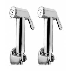 Home Decor 1.5m Single Flow Hand Showers with SS Flexible Hose & Hook Shower Head, hdHELD04 (Pack of 2)