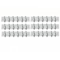 SmartShophar 12 Inch 6 Legs Stainless Steel Silver Simply Wall Hook (Pack of 6), 54619-SHKS-SL12-P6