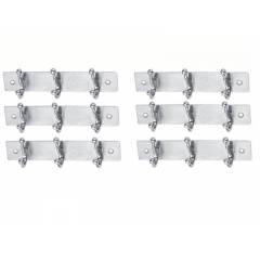 SmartShophar 6 Inch 3 Legs Stainless Steel Silver Simply Wall Hook (Pack of 6), 54619-SHKS-SL06-P6