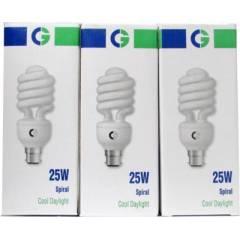 Crompton 25W B-22 Spiral DF CFL Cool Day Light (Pack of 3)