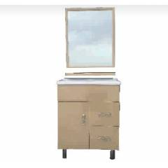 Saniqua Stainless Steel Golden Floor Vanity With Shelf and Mirror, Dimensions: 600x460x800 mm
