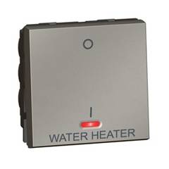 Legrand Arteor 20A 1 Way DP Square Magnesium Switch With Indicator and Water Heater Marking, 5725 49
