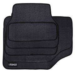 Leganza 5 Pieces Black Solid Rubber Car Mat Set for Toyota Etios Liva