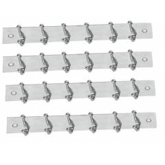 SmartShophar 12 Inch 6 Legs Stainless Steel Silver Simply Wall Hook (Pack of 4), 54619-SHKS-SL12-P4