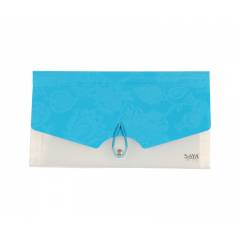 Saya SY013 Aqua Blue Cheque Book Expanding Folder Vibrant, Weight: 88.7 g (Pack of 5)