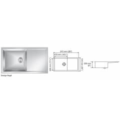 Nirali Eva Satin Finish Kitchen Sink, Size: 915x510 mm