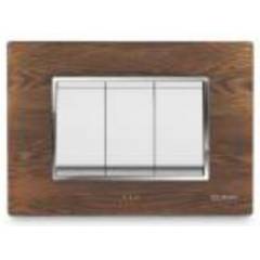 Cona GlasGlow Wooden Texture Nuwood 1 Module Switch Plate, WM1101 (Pack of 10)