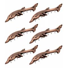 Doyours 6 Pieces Antique Copper Dolphin Design Key Hook Set, DY-0943