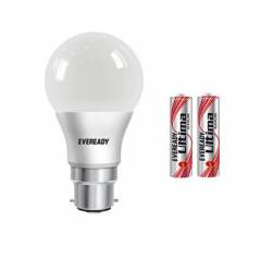 Eveready 9W B-22 LED Bulbs with 2 Batteries (Pack of 10)