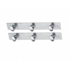 SmartShophar 6 Inch 3 Legs Stainless Steel Silver Trums Wall Hook (Pack of 2), 54620-SHKT-SL06-P2
