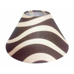 Aadhya Creations AC Tapered Brown Lamp, Off White Stripes Shade, AC13LS035