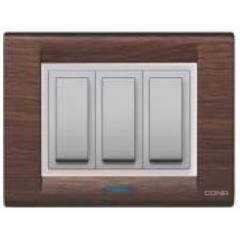 Cona Texture Teak Wood 12 Module Glow Back Plate, MT1108 (Pack of 10)