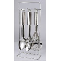 Elegante 6 Pieces Oval Tube Cutlery Set with Stainless Steel Stand, SL-112