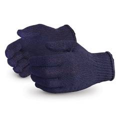 Hansafe Knitted Cotton Hand Gloves, Blue (Pack of 10)