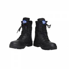 Allen Cooper AC 1228 PVC Toe Black Combat Boots, Size: 6