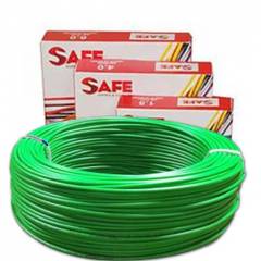 Safe 2.5 sqmm Single Core 90m Green HRFR PVC Industrial Cables, S3630