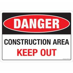 Safety Sign Store Danger: Construction Area, Keep Out Sign Board, SS244-A3PC-01
