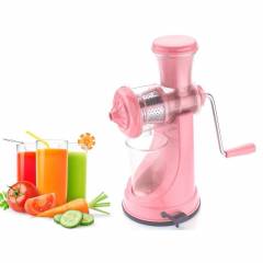 SM Elegant Pink Manual Hand Fruit Juicer (Steel Handle & Vacuum Lock)
