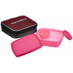 Signoraware Pink Jumbo Plastic Best Lunch Box with Insulated Bag, 552088