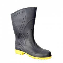 Fortune Forever 13 Inch Steel Toe Black Safety Gumboots, Size 6 (Pack of 5)