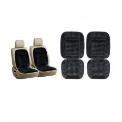 G-King Velvet Black Car Bead Seat Set For Honda Jazz
