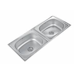 Neelkanth NK-DB4L Linen Double Bowl Stainless Steel Sink