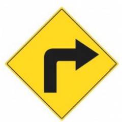 Asian Loto 3 m Traffic Sign Road Bend-Right Sign Board, ALC-SGN-11-900